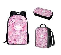 dfjdhegj School Backpack Set for Girls Boys, 3Pcs Kids Travel Backpack Bookbag Lunch Box Pencil Pouch Pen Case