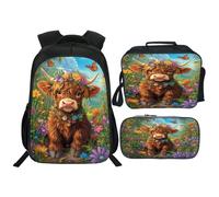 dfjdhegj Soccer Football Backpack 3PCS 16" Preschool Elementary Schoolbag Lunch Box Pencil Case Bookbag Set for Girls Boys Kids Children Teens School Students