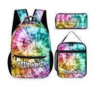 dfjdhegj Tie Dye School Backpack for Kids Girls Boys, 16 Inch Cute Tie Dye Themed Bookbag, School Backpack for Students Children, Lightweight, Large