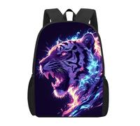 dfjdhegj Tiger Kids Backpack Cool Fire Tiger Backpack for Boys Girls, Large Water Resistant Elementary Middle High College School Students Travel Laptop Backpack, Animal Backpack, 17 Inch