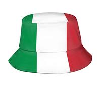 dfjdhegj Unisex Italy Flag Bucket Hat Fashion Print Sun Hat Packable Outdoor Italy Fisherman Hat for Women Men