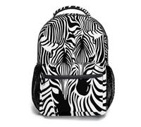 dfjdhegj Zebra Print Backpack Black Stripes Daypack Laptop Shoulder Bookbag Casual Sports Travel Bag for Boys Girls Man Woman