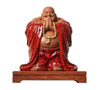 DFJLWKE Large Laughing Buddha of Fortune, Statue Home Decoration Feng Shui Good Luck & Happiness (10 inch, Ceramic)