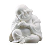 DFJLWKE Laughing Buddha Statue,Cute Maitreya Buddha Statue, Ceramic Fengshui Figurine Attract Wealth Lucky Ornament for Car,Home,Office,3.7Inch