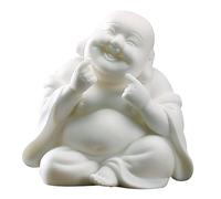DFJLWKE Laughing Buddha Statue,Cute Maitreya Buddha Statue, Ceramic Fengshui Figurine Attract Wealth Lucky Ornament for Car,Home,Office,3.7Inch