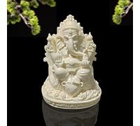 DFJLWKE White Lord Ganesha Statues-Hindu Elephant God Statue Bodhi Fruit Sculpture Indian Ganesh Buddha Figurine Handmade Gift Decoration for Home,Garden,Car
