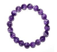 DFJMASFKOL 10MM Amethyst Bracelets (Include Cotton-like) | Natural and Classic | Resisting Negative Energy |Amethyst, Known as the 'Gem of Fire' | For Girlfriend Mom Sister Student