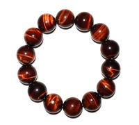 DFJMASFKOL 18mm Red Tigers Eye Bracelet for Men Women | Natural Protection Root Chakra Gemstone Crystal Jewelry for Large Beads Enthusiast & 3XLarge 9.5-10.5" Wrist | Boost Motivation Confidence