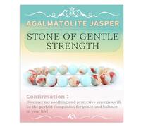 DFJMASFKOL 6mm Agalmatolite Jasper - Reiki Gemstone Stretch Bracelet, Natural Beauty & Spiritual Essence, Crystal Healing for Unisex Adults