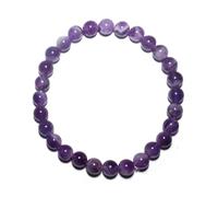 DFJMASFKOL 6mm Dream Amethyst Bracelet | Ethereal Crown Chakra Purple Crystal with White Inclusions - Meditation Spiritual Jewelry for Peace & Intuition | Beading Tool Kit - Fits for 6-7" Small Wrist