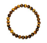 DFJMASFKOL 6mm Tigers Eye Bracelet for Women Men - Natural Brown Golden Protection Solar Plexus Chakra Prosperity Abundance Gemstone Jewelry | Beading Tool Kit - Fits for 6-7" Small Wrist Stacking