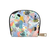 DFJMASFKOL Abstract Patterns Wallet Cute Card Pack Boho Blue Leather Bag Urban Explorers - Compact Carry for City Adventures 9X11CM