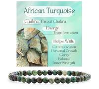 DFJMASFKOL African Turquoise - Transformation - 4mm Beaded Bracelets for Women Semi Precious Natural Stone Stretch Elastic Jewelry Yoga Protection Gifts