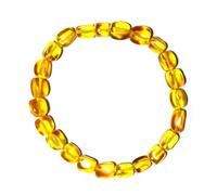 DFJMASFKOL Amber Bracelet Natural Honey Yellow Color 6mm Beads | Sacral Chakra Gemstone Jewelry Ornament Talisman | Soothing Energy for Warmth Wisdom Protection | Fits for 6-7 inch Small Wrist