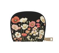 DFJMASFKOL Beautiful Watercolor Wildflower Card Pack Garden Blooming Flowers Leather Bag Colourful Wildflowers Wallet Frequent Drivers - Toll and Gas Card Organizer 9X11CM