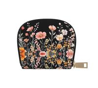 DFJMASFKOL Beautiful Watercolor Wildflower Leather Bag Garden Blooming Flowers Wallet Colourful Wildflowers Card Pack Festival-Goers - Secure Storage for Tickets and Cash 9X11CM