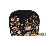 DFJMASFKOL Beautiful Watercolor Wildflower Leather Bag Garden Blooming Flowers Wallet Colourful Wildflowers Card Pack Wedding Guests - Gift Card and Invitation Holder 9X11CM