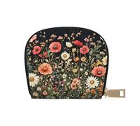 DFJMASFKOL Beautiful Watercolor Wildflower Wallet Garden Blooming Flowers Card Pack Colourful Wildflowers Leather Bag Seniors - Simplified Medical Card Access 9X11CM