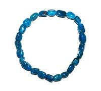 DFJMASFKOL Blue Apatite Chips Bracelet 6MM | Natural Throat Chakra Crystal Beads Manifestation Motivation Bracelet - Adjustable Spiritual Jewelry | Beading Tool Kit - Fits for 6-7" Small Wrist