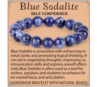 DFJMASFKOL Blue Sodalite Bracelet - Confidence Bracelet for Women Men - Natural Gem Stone Beaded Stretch Elastic Healing Bracelets 10mm