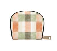 DFJMASFKOL Checkered Patten Leather Bag Retro Beige Plaid Wallet Checkered Card Pack Ski Resort Visitors - Lift Ticket and Lodge Card Holder 9X11CM