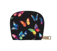 DFJMASFKOL Colorful Butterflies Card Pack Flying Butterfly Leather Bag Butterfly Wallet Cruise Ship Passengers - Cabin Key and Charge Card case 9X11CM