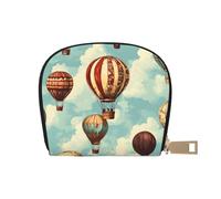 DFJMASFKOL Colorful Hot Air Balloons Card Pack Hot Air Balloons Leather Bag Colorful Balloons Wallet Cruise Ship Passengers - Cabin Key and Charge Card case 9X11CM