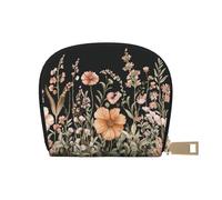 DFJMASFKOL Colourful Wildflowers Card Pack Beautiful Watercolor Wildflower Leather Bag Garden Blooming Flowers Wallet Summer Festival Fans - Sweat-Proof Card Protection 9X11CM