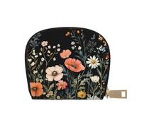 DFJMASFKOL Colourful Wildflowers Wallet Beautiful Watercolor Wildflower Card Pack Garden Blooming Flowers Leather Bag Photography Hobbyists - Memory Card Protector 9X11CM