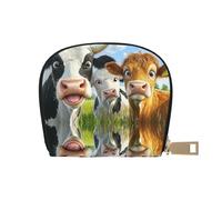 DFJMASFKOL Cute Cows Wallet Pasture Card Pack Cows Leather Bag Amusement Park Goers - Fast Pass and Payment Cards 9X11CM