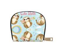 DFJMASFKOL Cute Sloth Wallet Cute Cartoon Sloth Card Pack Cute Baby Sloth Leather Bag Urban Explorers - Compact Carry for City Adventures 9X11CM