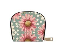 DFJMASFKOL Daisy Flowers Leather Bag Retro Flowers Wallet Rustic Floral Card Pack Outdoor Adventurers - Durable Card case for Trails 9X11CM