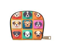 DFJMASFKOL Different Dogs Leather Bag Dogs Wallet Cute Dogs Card Pack Outdoor Adventurers - Durable Card case for Trails 9X11CM