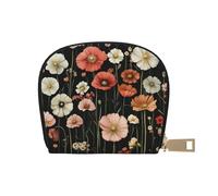 DFJMASFKOL Garden Blooming Flowers Card Pack Colourful Wildflowers Leather Bag Beautiful Watercolor Wildflower Wallet Tech-Savvy Users - RFID-Protected Card Storage 9X11CM