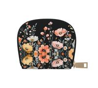 DFJMASFKOL Garden Blooming Flowers Leather Bag Colourful Wildflowers Wallet Beautiful Watercolor Wildflower Card Pack Hotel Guests - Key Card and Reward Member Storage 9X11CM