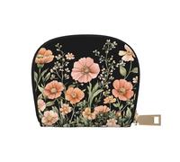 DFJMASFKOL Garden Blooming Flowers Leather Bag Colourful Wildflowers Wallet Beautiful Watercolor Wildflower Card Pack New Parents - Pediatrician and Pharmacy Cards 9X11CM