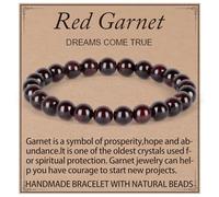 DFJMASFKOL Garnet Bracelet - Dreams Come True Bracelet for Women Men - Natural Gem Stone Beaded Stretch Elastic Healing Bracelets 8mm