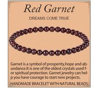 DFJMASFKOL Garnet Bracelet - Dreams Come True Bracelet for Women Men - Natural Gem Stone Beaded Stretch Elastic Healing Bracelets 4mm