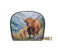 DFJMASFKOL Highland Cows Leather Bag Baby Highland Cows Wallet Cows Card Pack Cycling Enthusiasts - Road ID and Repair Card Keeper 9X11CM
