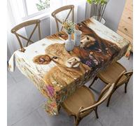 DFJMASFKOL Highland Cows Table Cloth Baby Highland Cows Tablecloth Cows Dining Table Cover for Dining Kitchen Parties 90CMX140CM