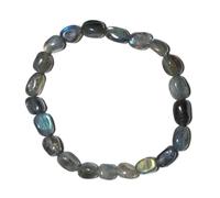 DFJMASFKOL Labradorite Chips Bracelet | Natural Flash Crystal Fragments - Protection & Magic Energy Third Eye Chakra Gemstones Stacking Jewelry Meditation | Fits for 6-7 inch Small Wrist