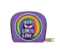DFJMASFKOL Love is Love Leather Bag LGBTQ Wallet Pride Day Card Pack Wedding Guests - Gift Card and Invitation Holder 9X11CM