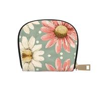 DFJMASFKOL Retro Flowers Leather Bag Rustic Floral Wallet Daisy Flowers Card Pack Ski Resort Visitors - Lift Ticket and Lodge Card Holder 9X11CM