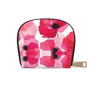 DFJMASFKOL Watercolor Floral Wallet Pink Florals Card Pack Flowers Leather Bag Urban Explorers - Compact Carry for City Adventures 9X11CM