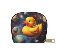 DFJMASFKOL Yellow Duck Wallet Space Duck Card Pack Galaxy Duck Leather Bag Urban Explorers - Compact Carry for City Adventures 9X11CM