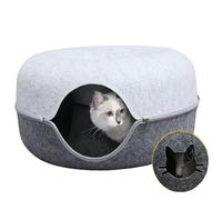 DFJOENVLDKHFE Cat Nest,Cosy Cat Cave Bed,Cat Hideaway,Cute Cat Cubby,Versatile Cat Bed For Privacy,Nap & Play,Fits Cats And Dogs(Dark Light Grey Bed,DONUT_50X50X20CM)