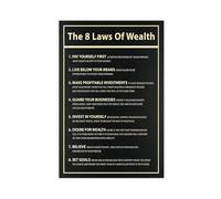 DFJyjFGJJ 8 Laws Of Wealth Money Motivational Investor Finance Invest, Business Canvas Art Wall Decor Posters Home Bar Restaurant Garage Cafe Logo Gift 24x36inch(60x90cm)