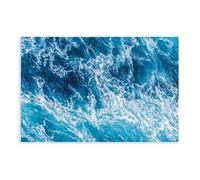 DFJyjFGJJ Abstract Ocean Print On Canvas Seascape Ocean Waves Blue Colors Wall Hanging Decor Canvas Modern Poster Wall Art Prints Paintings Living Room Bedroom Decor 12x18inch(30x45cm)