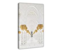 DFJyjFGJJ Abu Dhabi, White Mosque Digital, Oriental Photography Islamic Architecture Canvas Modern Poster Wall Art Prints Paintings Living Room Bedroom Decor 12x18inch(30x45cm)