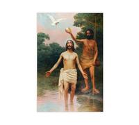 DFJyjFGJJ Almeida Júnior,Batismo De Jesus,art Prints,Vintage Art,canvas Wall Art Canvas Wall Art Print Poster For Home School Office Decor 20" L X 30" W
